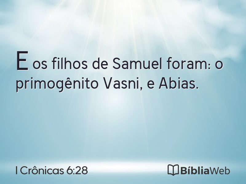 I Crônicas 6:28 em imagem para compartilhar