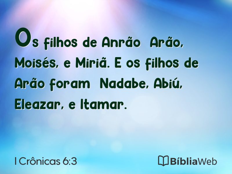 I Crônicas 6:3 em imagem para compartilhar