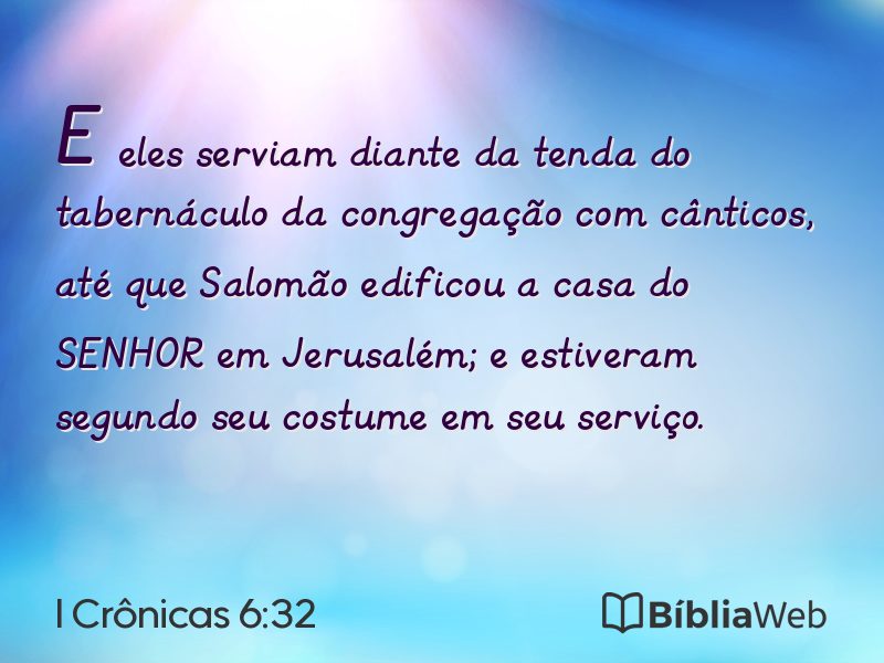 I Crônicas 6:32 em imagem para compartilhar