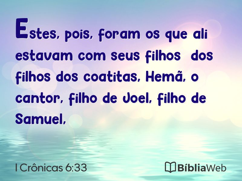 I Crônicas 6:33 em imagem para compartilhar