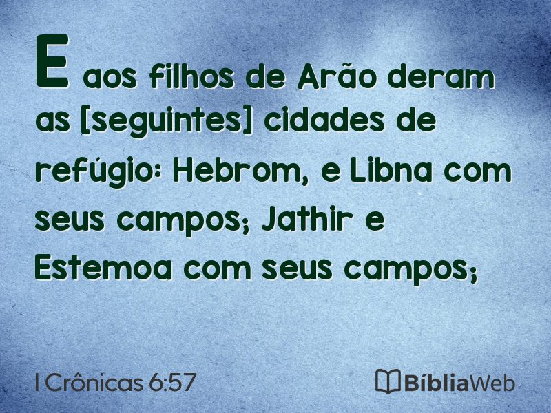 I Crônicas 6:57 em imagem para compartilhar