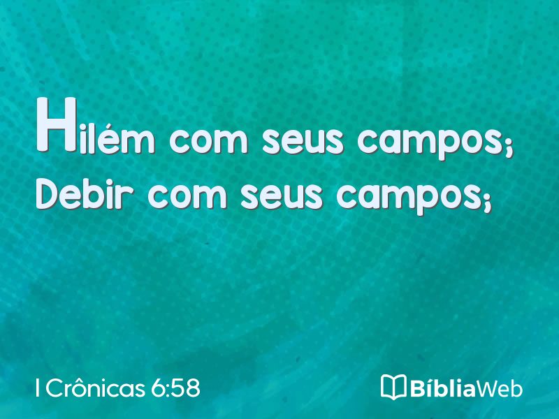 I Crônicas 6:58 em imagem para compartilhar