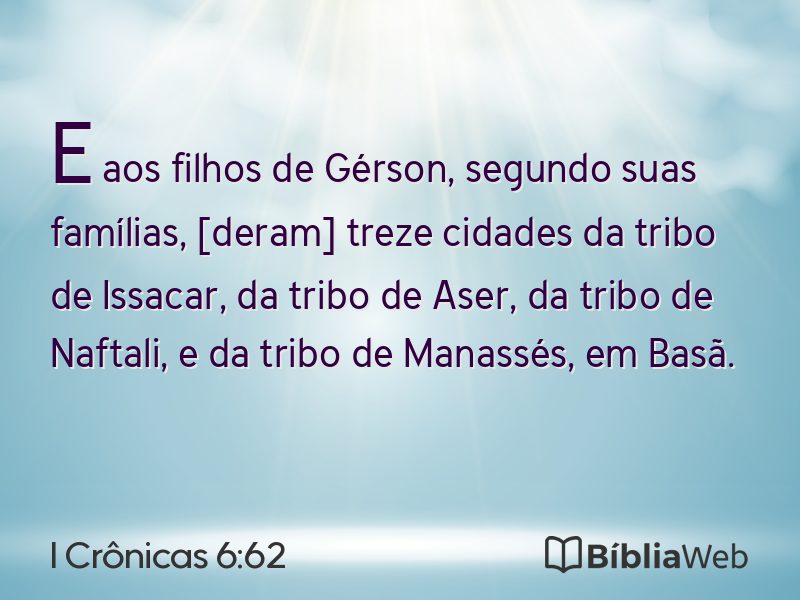I Crônicas 6:62 em imagem para compartilhar