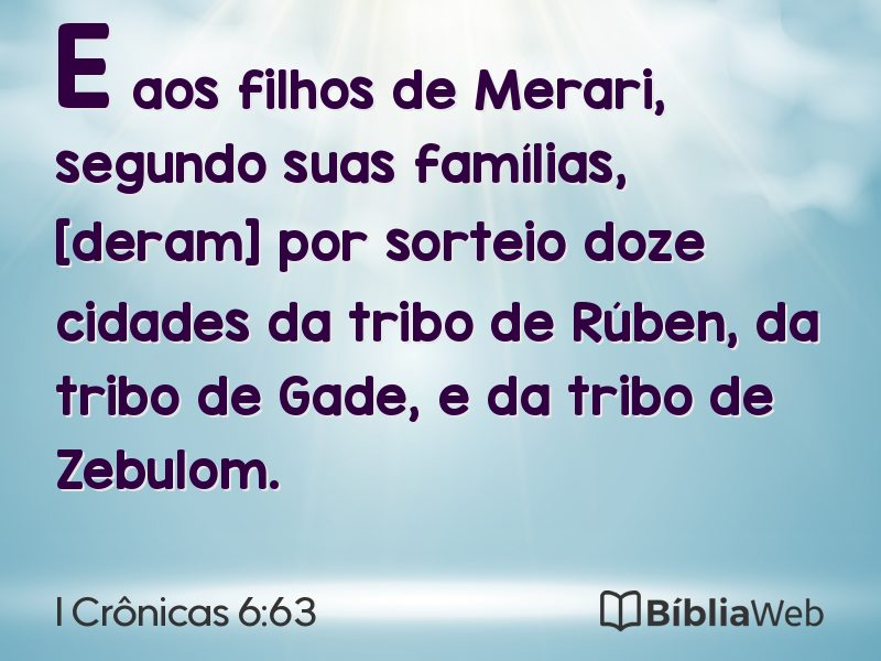 I Crônicas 6:63 em imagem para compartilhar