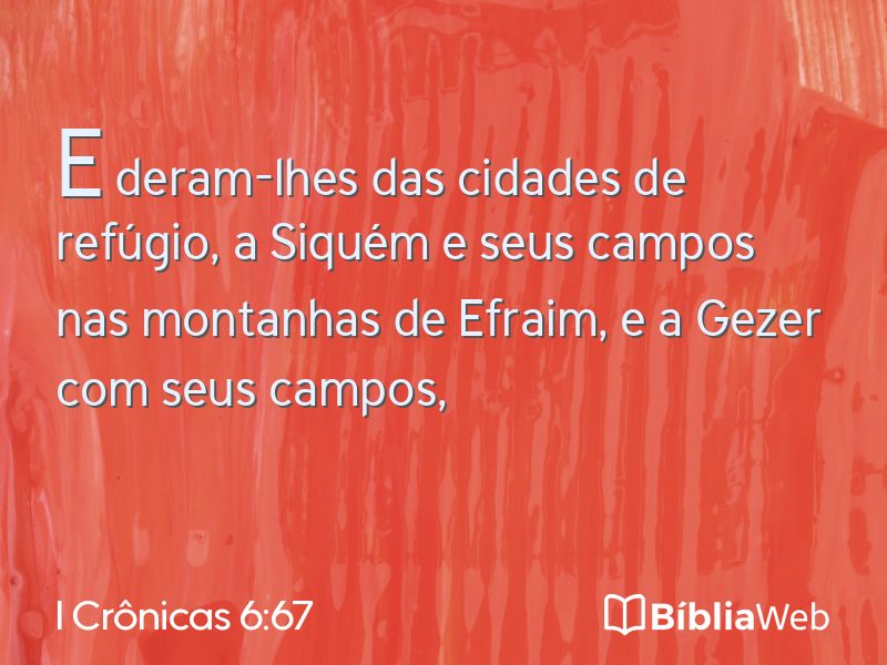 I Crônicas 6:67 em imagem para compartilhar