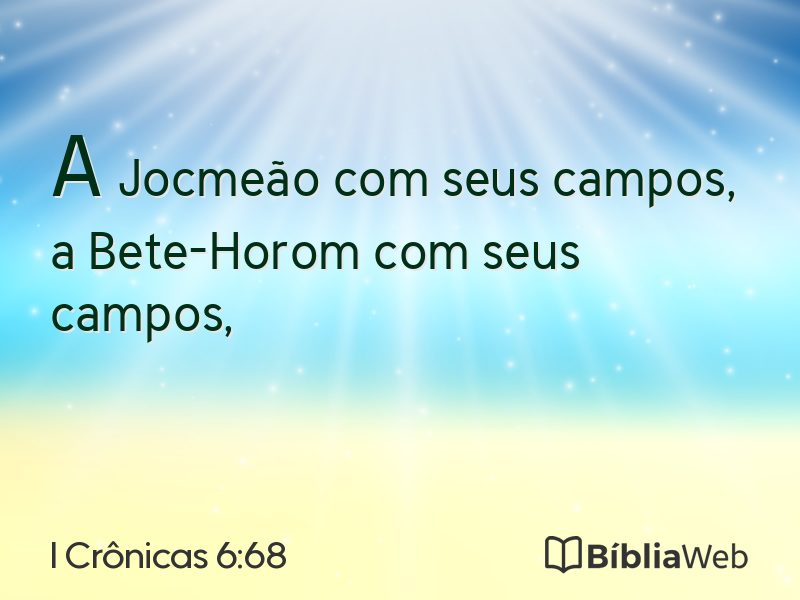 I Crônicas 6:68 em imagem para compartilhar