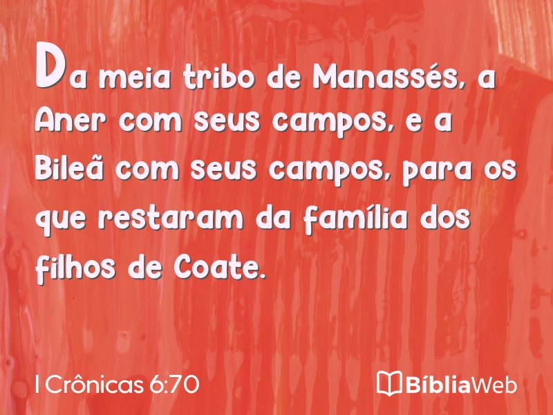 I Crônicas 6:70 em imagem para compartilhar