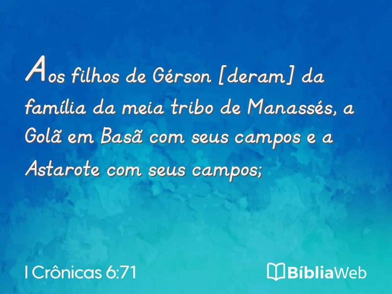 I Crônicas 6:71 em imagem para compartilhar