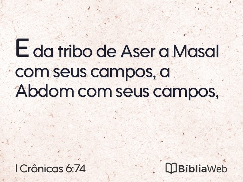 I Crônicas 6:74 em imagem para compartilhar