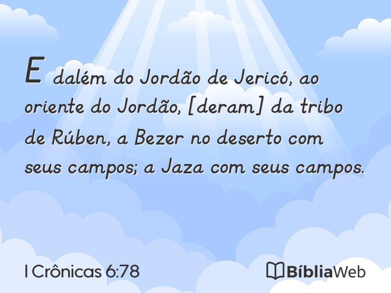 I Crônicas 6:78 em imagem para compartilhar