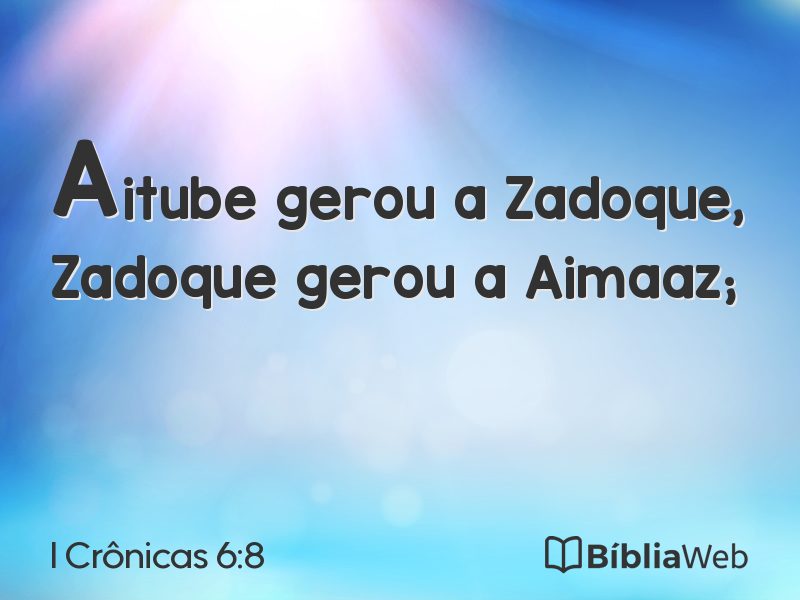 I Crônicas 6:8 em imagem para compartilhar