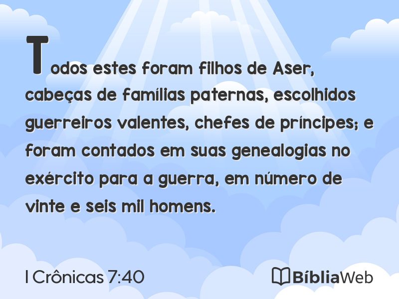 I Crônicas 7:40 em imagem para compartilhar