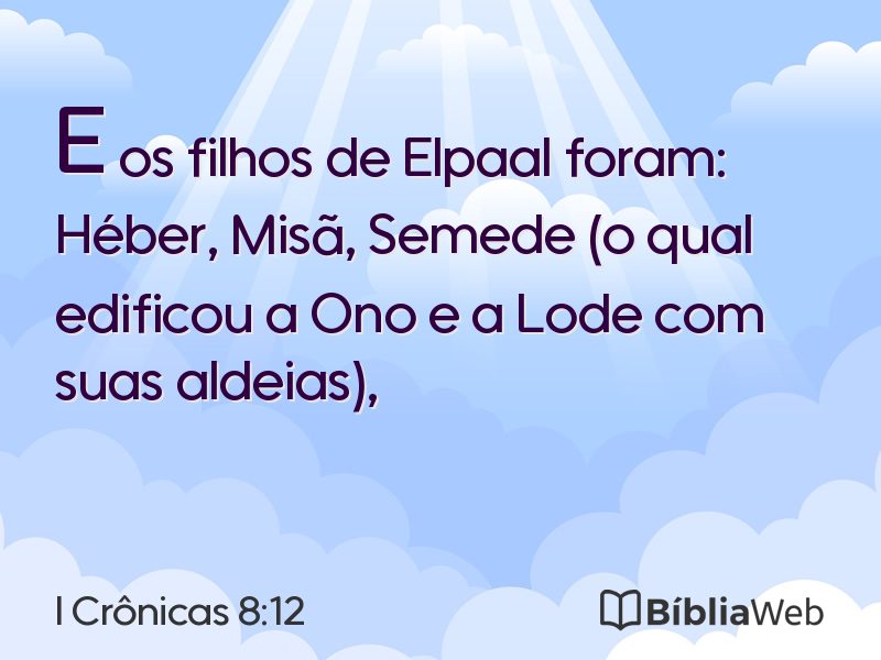 I Crônicas 8:12 em imagem para compartilhar