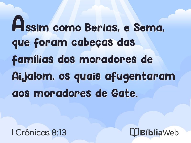 I Crônicas 8:13 em imagem para compartilhar