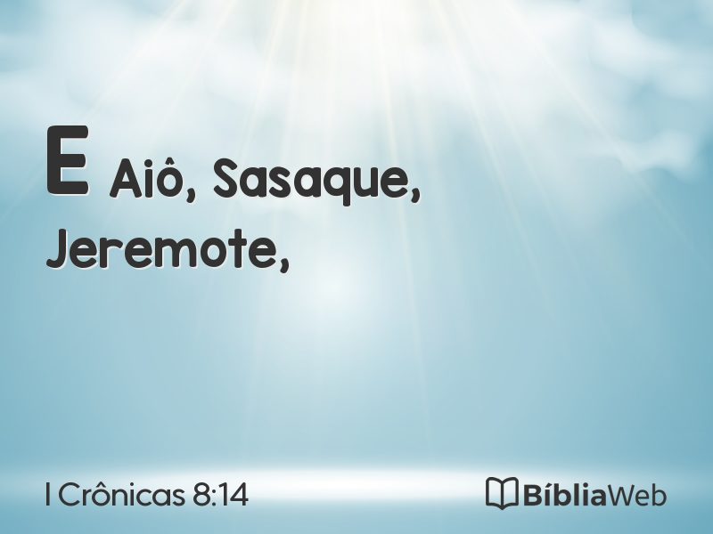 I Crônicas 8:14 em imagem para compartilhar
