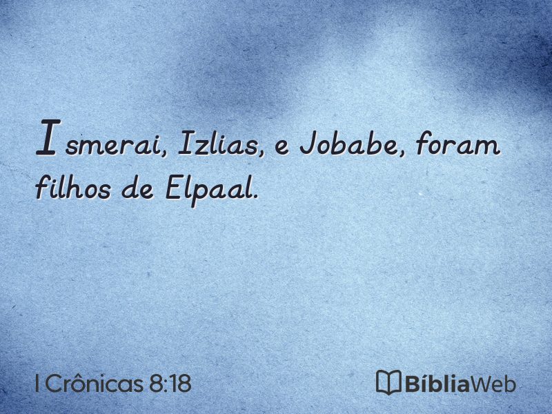 I Crônicas 8:18 em imagem para compartilhar