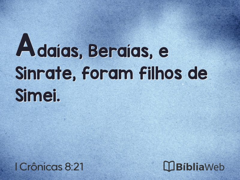 I Crônicas 8:21 em imagem para compartilhar