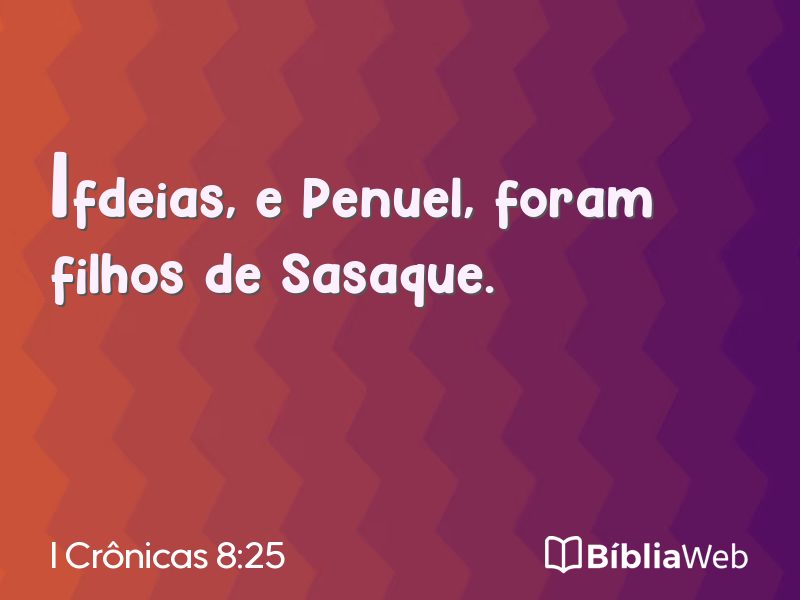 I Crônicas 8:25 em imagem para compartilhar