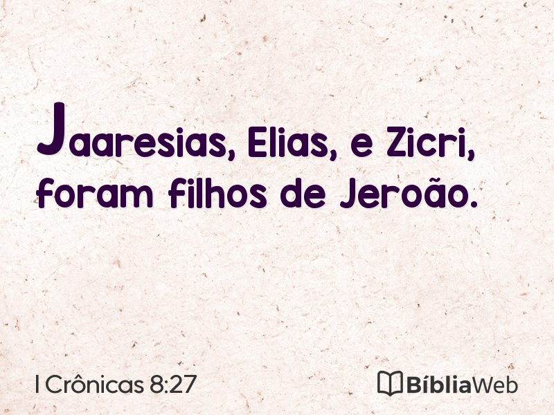 I Crônicas 8:27 em imagem para compartilhar