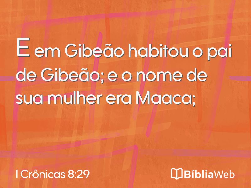 I Crônicas 8:29 em imagem para compartilhar