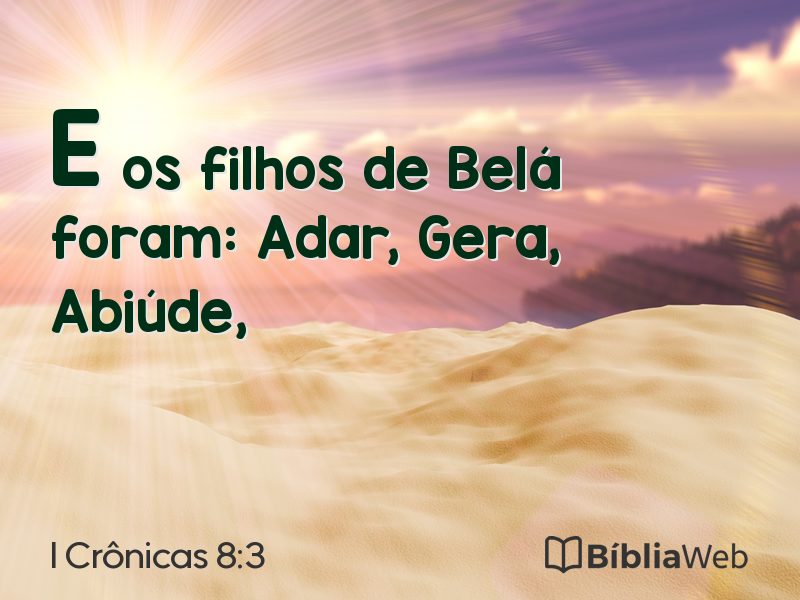 I Crônicas 8:3 em imagem para compartilhar