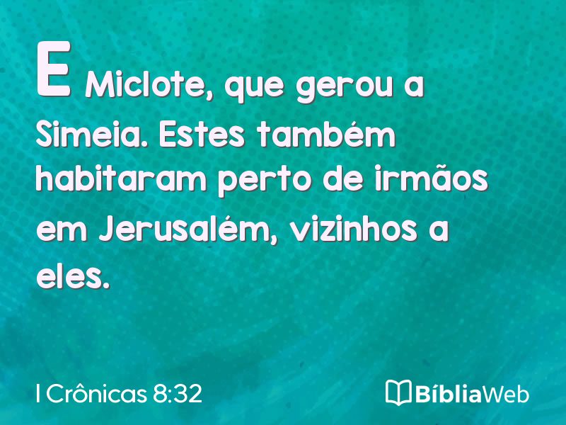 I Crônicas 8:32 em imagem para compartilhar