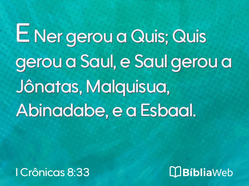 I Crônicas 8:33 em imagem para compartilhar