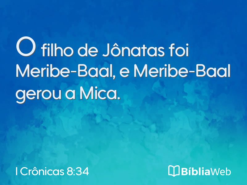 I Crônicas 8:34 em imagem para compartilhar