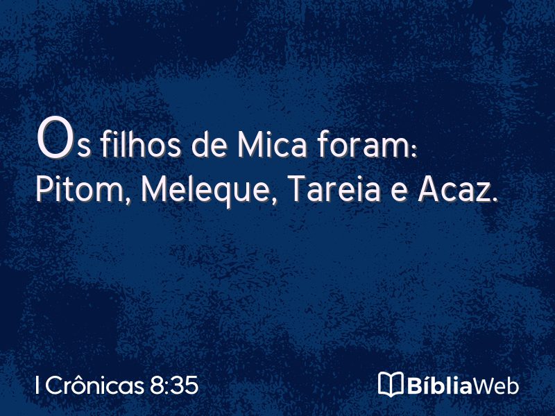 I Crônicas 8:35 em imagem para compartilhar