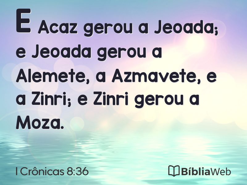 I Crônicas 8:36 em imagem para compartilhar
