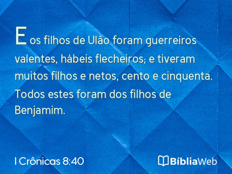 I Crônicas 8:40 em imagem para compartilhar