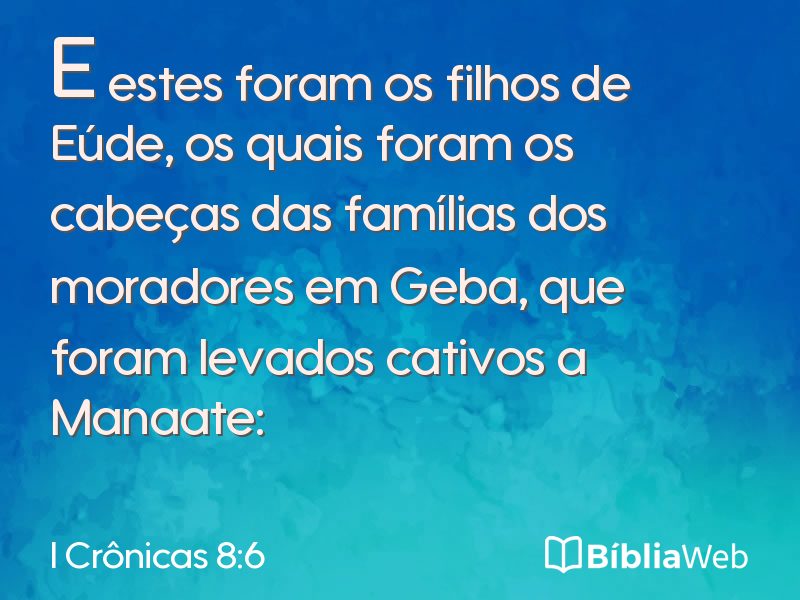 I Crônicas 8:6 em imagem para compartilhar