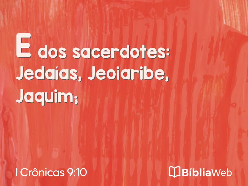 I Crônicas 9:10 em imagem para compartilhar
