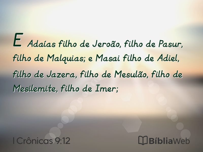 I Crônicas 9:12 em imagem para compartilhar