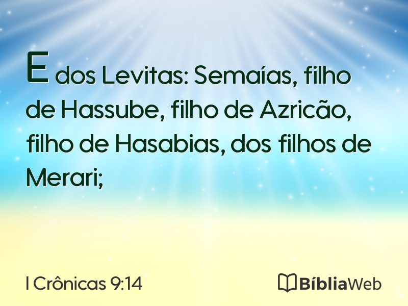 I Crônicas 9:14 em imagem para compartilhar