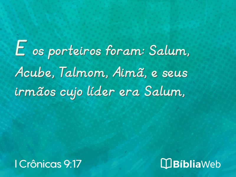 I Crônicas 9:17 em imagem para compartilhar