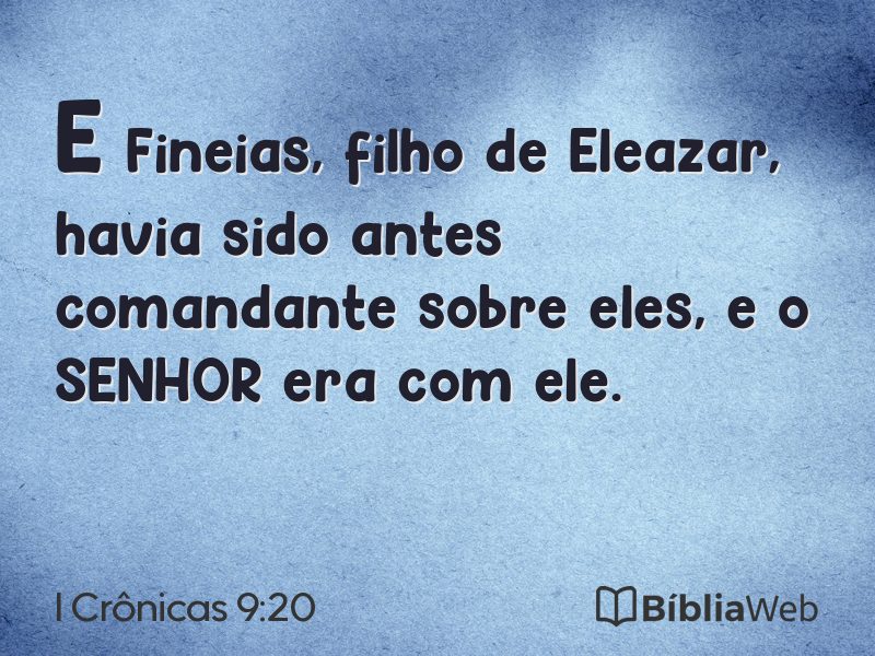 I Crônicas 9:20 em imagem para compartilhar