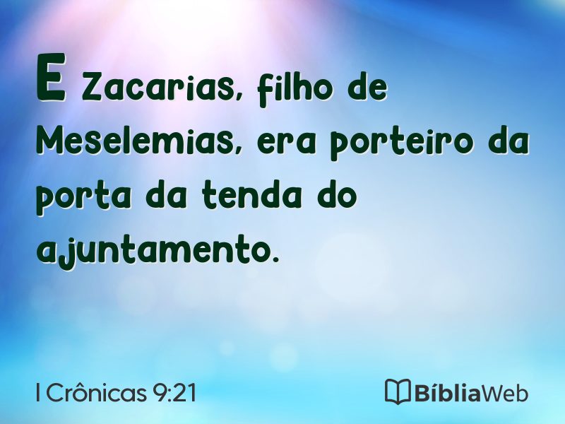 I Crônicas 9:21 em imagem para compartilhar
