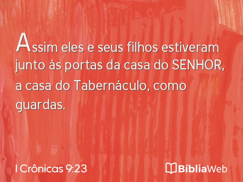 I Crônicas 9:23 em imagem para compartilhar