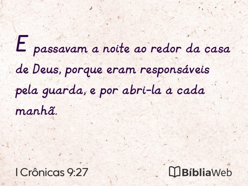I Crônicas 9:27 em imagem para compartilhar