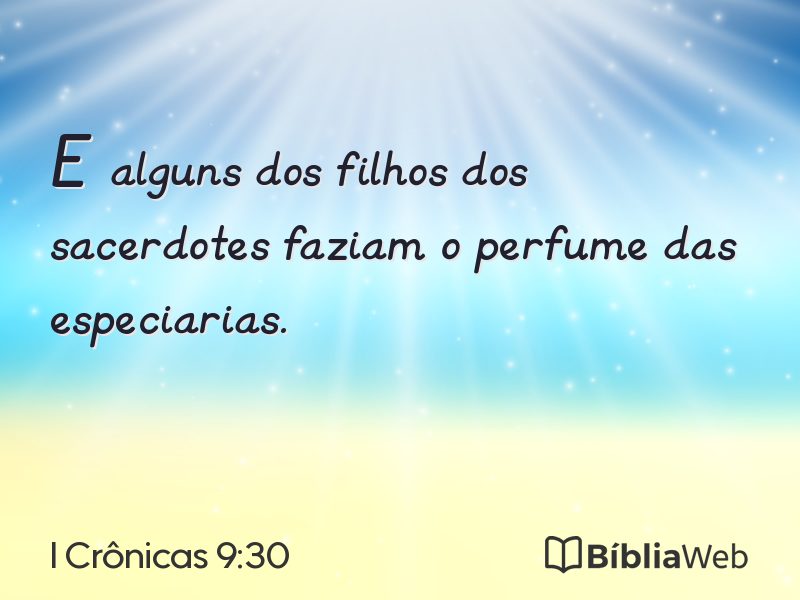 I Crônicas 9:30 em imagem para compartilhar
