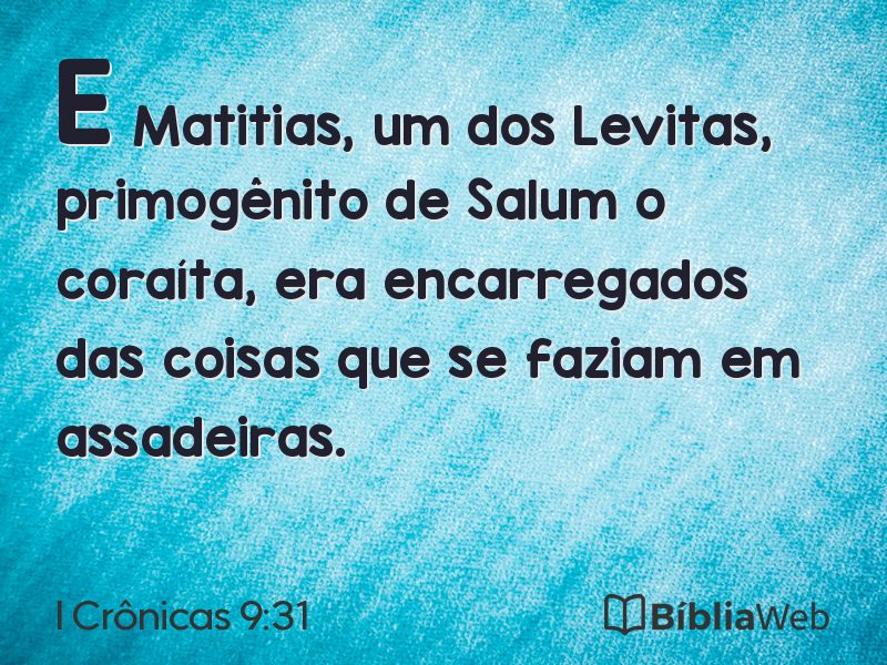I Crônicas 9:31 em imagem para compartilhar