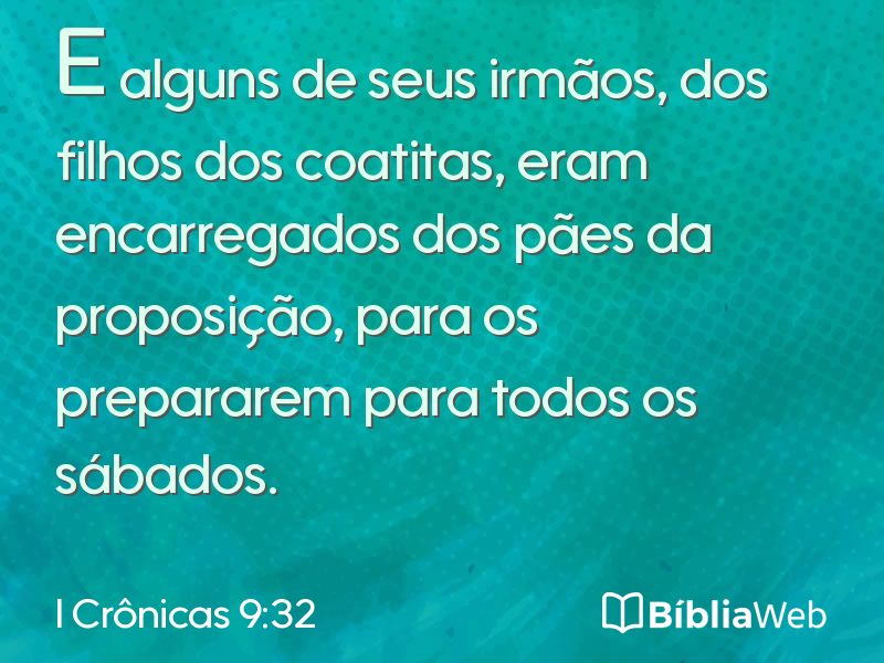I Crônicas 9:32 em imagem para compartilhar
