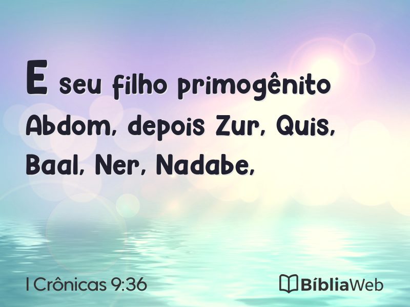 I Crônicas 9:36 em imagem para compartilhar