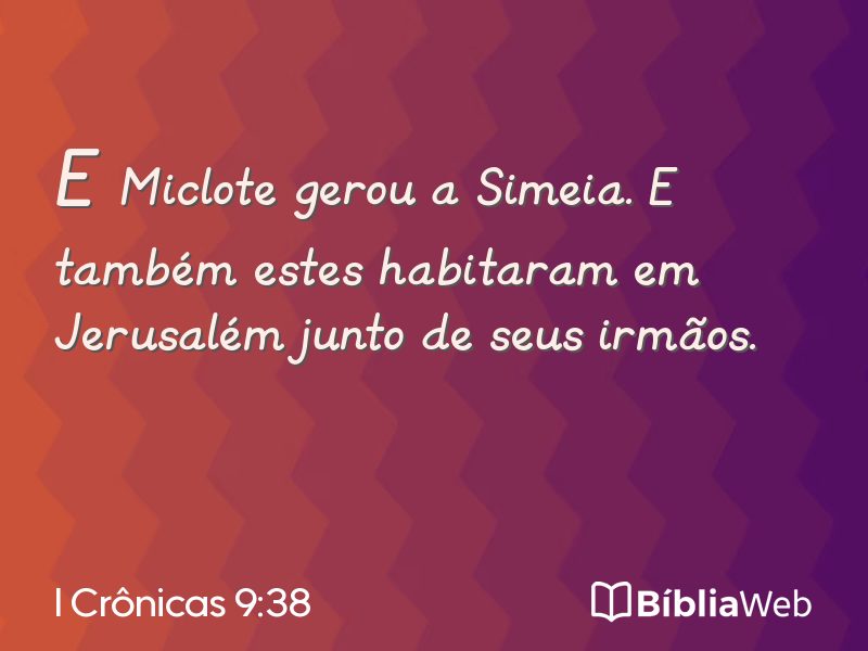 I Crônicas 9:38 em imagem para compartilhar