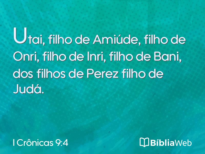 I Crônicas 9:4 em imagem para compartilhar