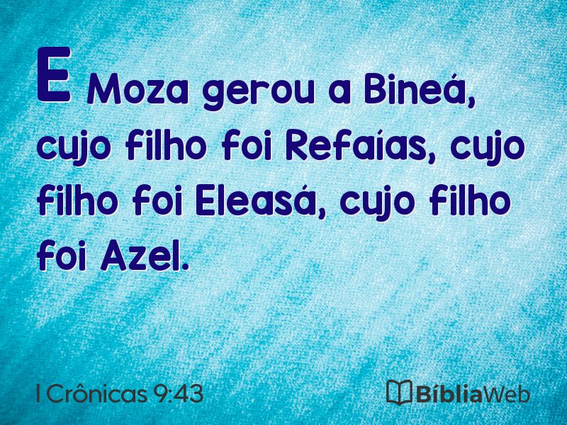 I Crônicas 9:43 em imagem para compartilhar