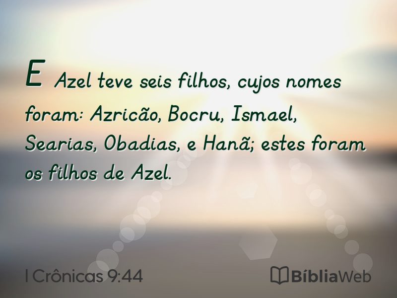 I Crônicas 9:44 em imagem para compartilhar