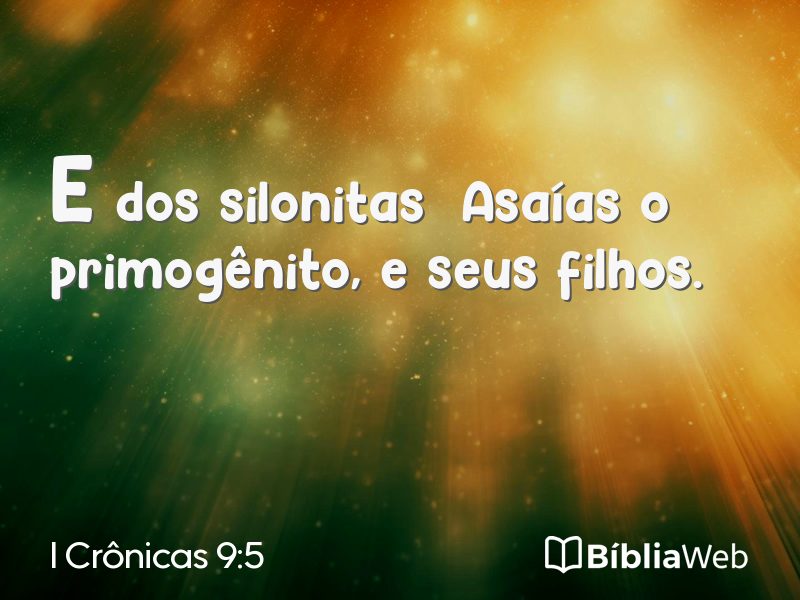 I Crônicas 9:5 em imagem para compartilhar