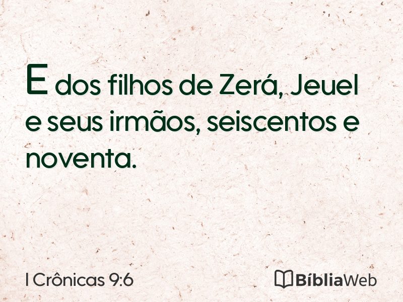 I Crônicas 9:6 em imagem para compartilhar